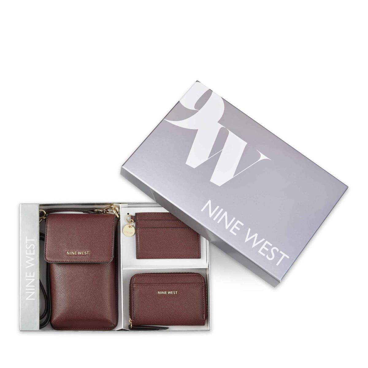 Dámské Peněženky Nine West Azalea 3 Piece Box Set Claret | 4590TEBIS