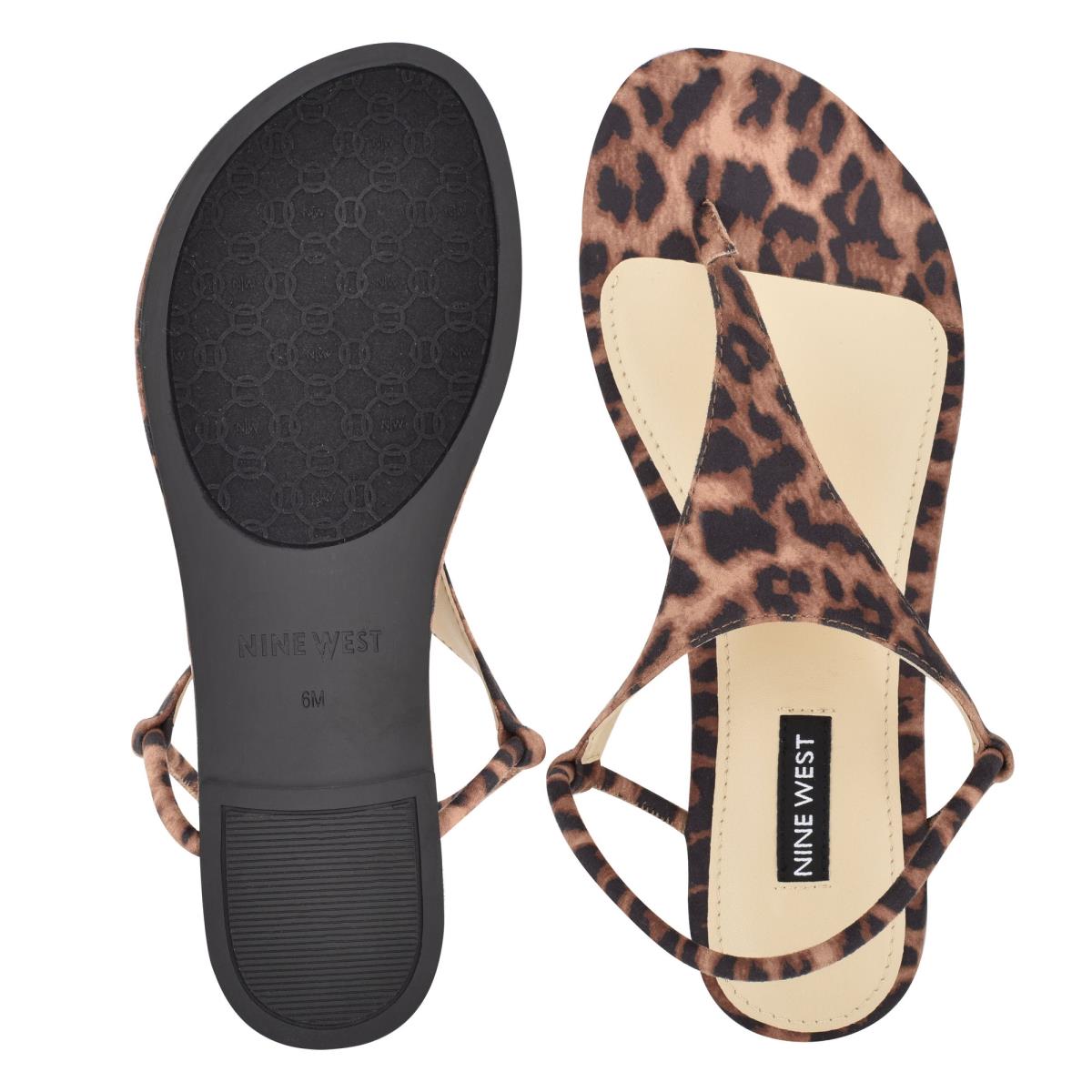 Dámské Ploché Sandály Nine West Braydin Stretch Leopard | 5043PVOCD