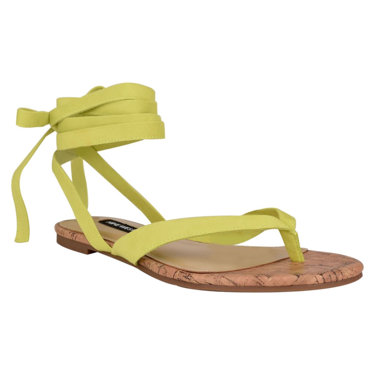 Dámské Ploché Sandály Nine West Tiedup Ankle Wrap Světle Zelene | 4678XCAQZ