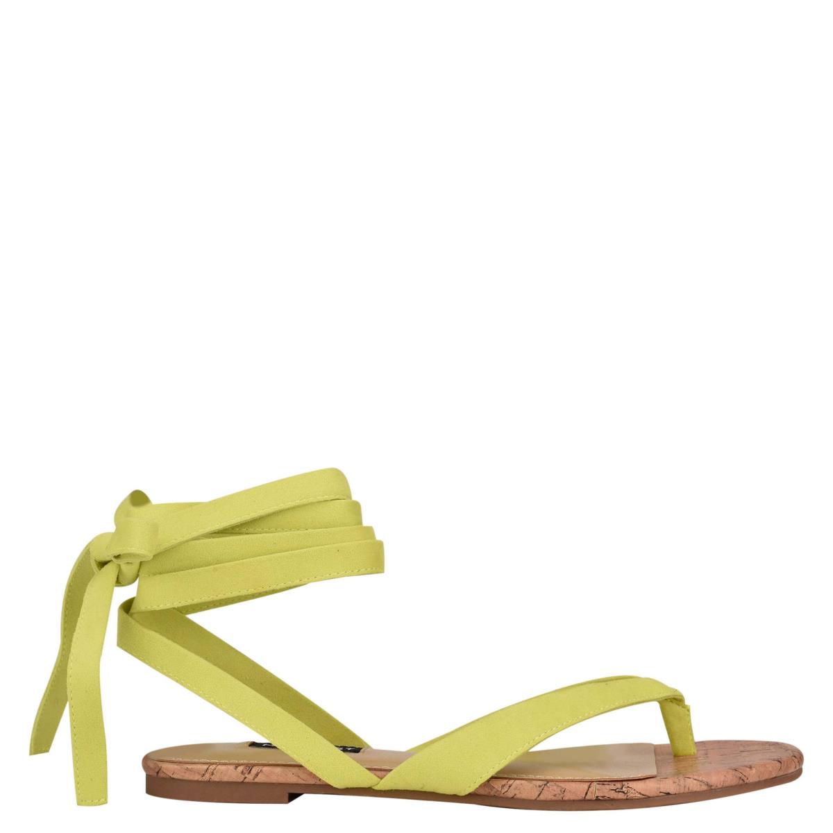 Dámské Ploché Sandály Nine West Tiedup Ankle Wrap Světle Zelene | 4678XCAQZ