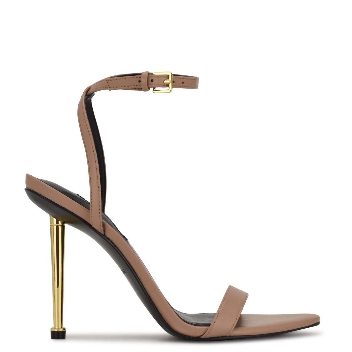 Dámské Páskové Sandály Nine West Reina Ankle Hnědé | 5017STWME