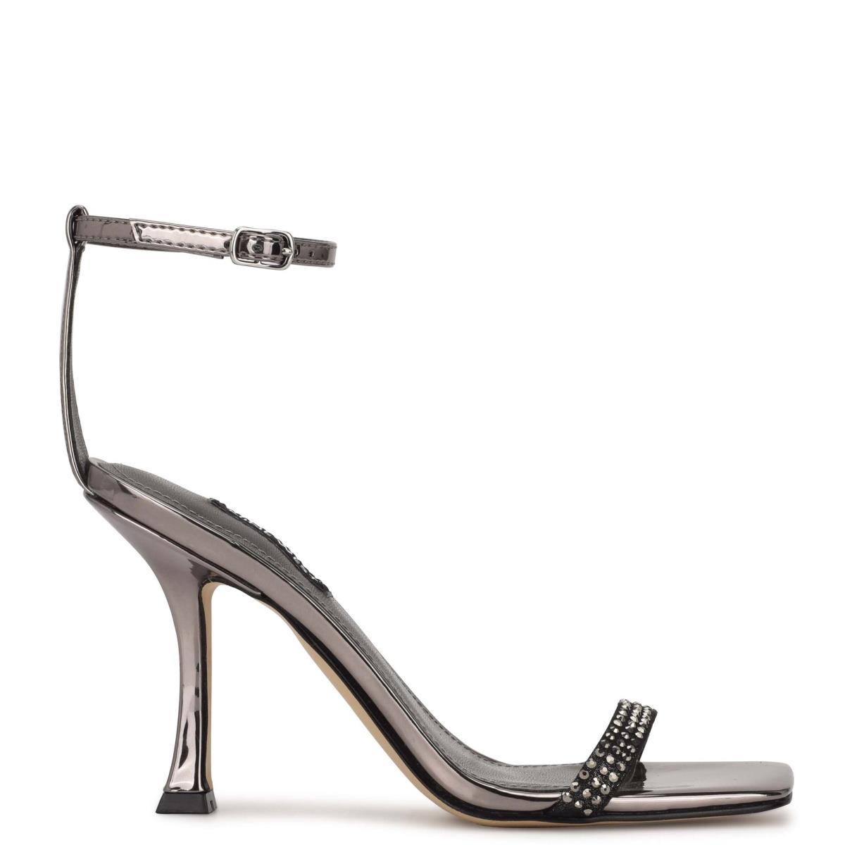 Dámské Páskové Sandály Nine West Yess Rhinestone Ankle Blankyt Šedé | 7421MSNEY