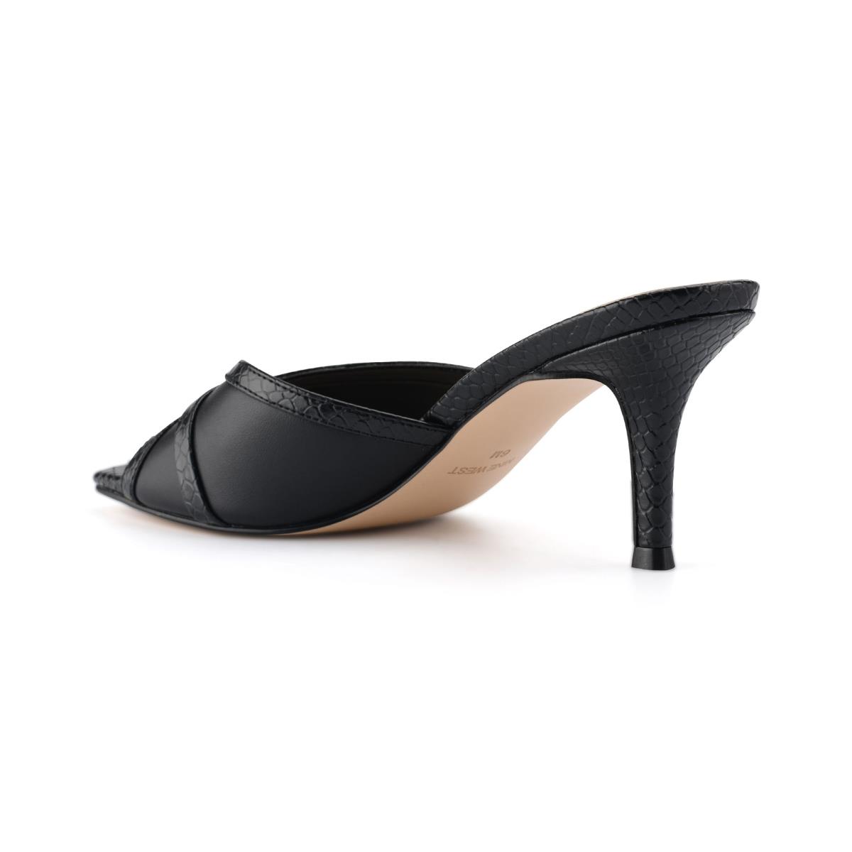 Dámské Sandály Skluzavky Nine West Dainty Podpatku Černé | 9573GHUMW