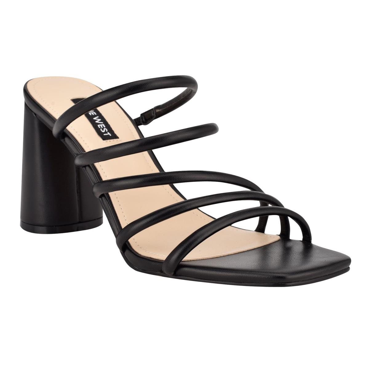 Dámské Sandály Skluzavky Nine West Girlie Block Heel Černé | 1206NJGWF