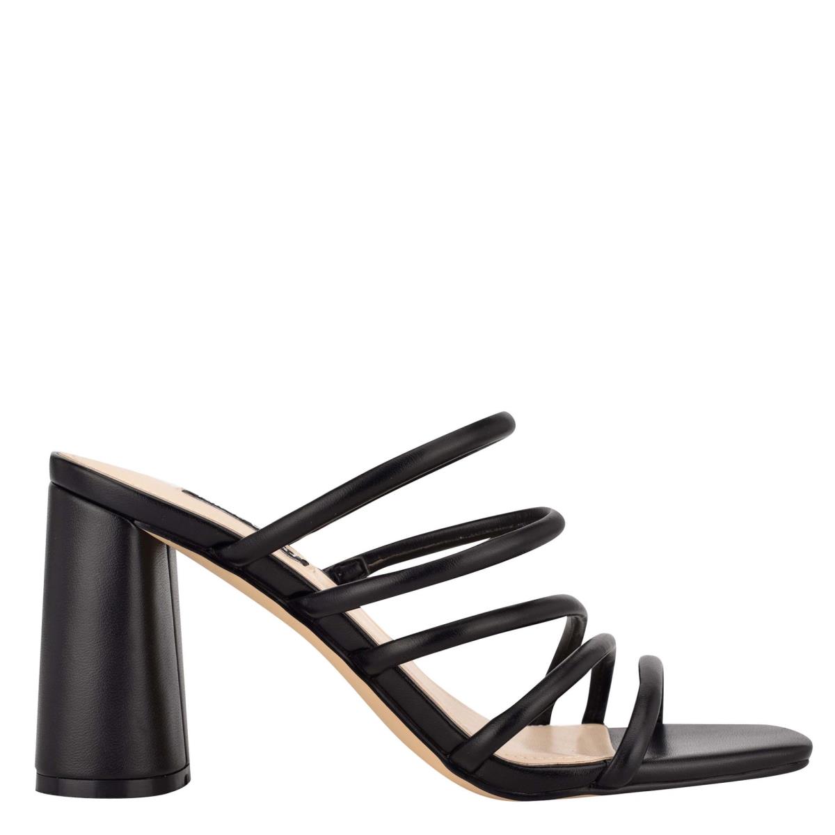 Dámské Sandály Skluzavky Nine West Girlie Block Heel Černé | 1206NJGWF