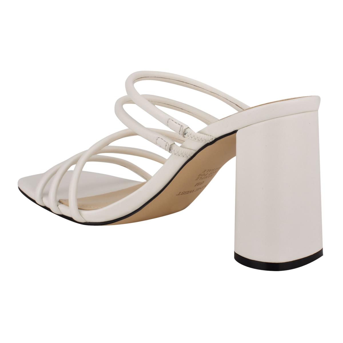 Dámské Sandály Skluzavky Nine West Girlie Block Heel Bílé | 3857TDEBR