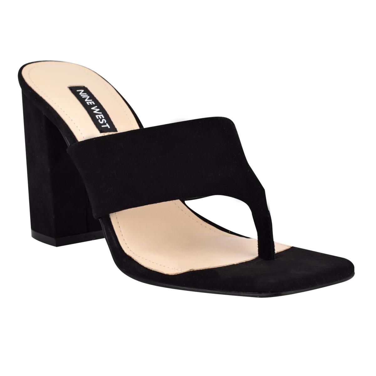 Dámské Sandály Skluzavky Nine West Gogo Block Heel Černé | 0825BKLPA