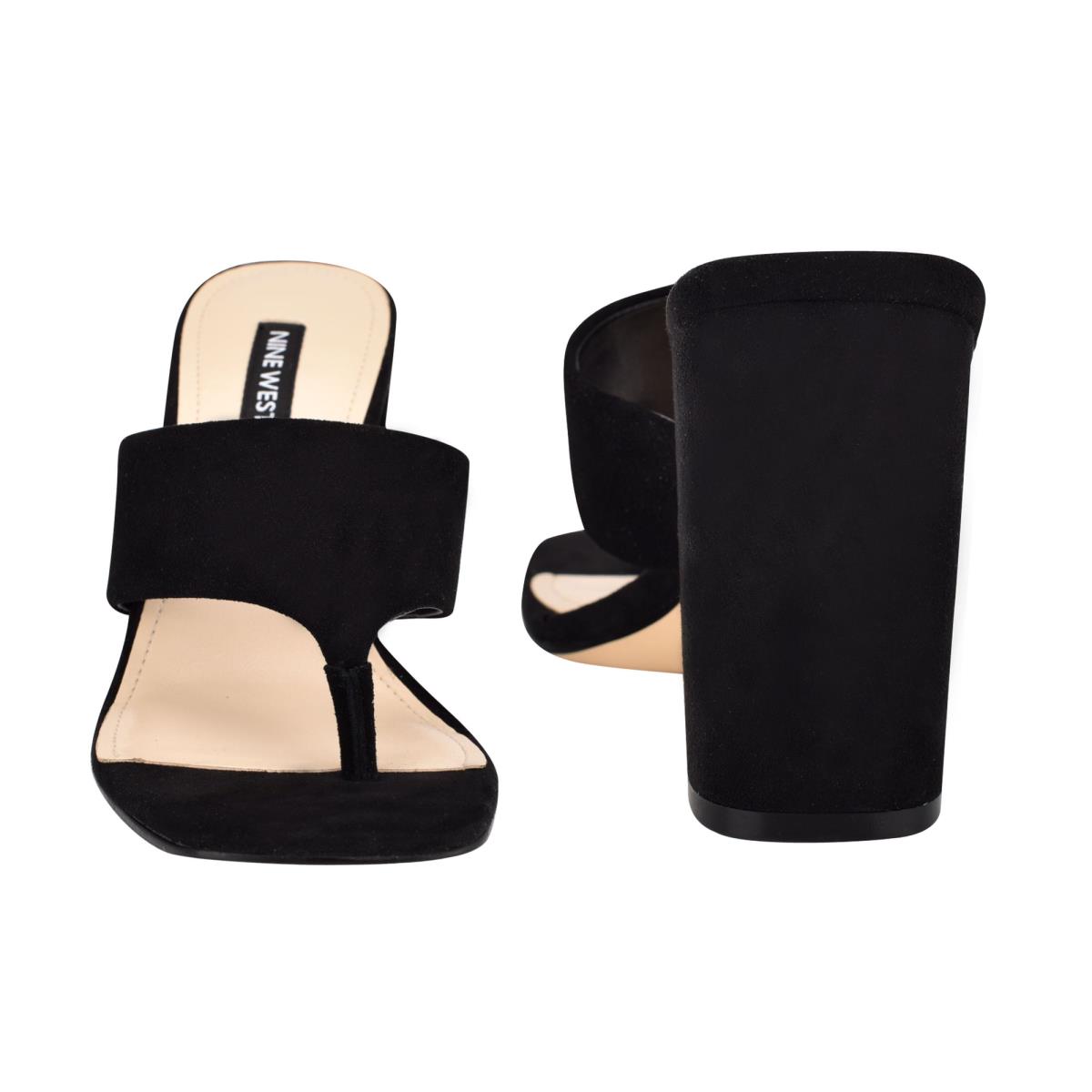 Dámské Sandály Skluzavky Nine West Gogo Block Heel Černé | 0825BKLPA