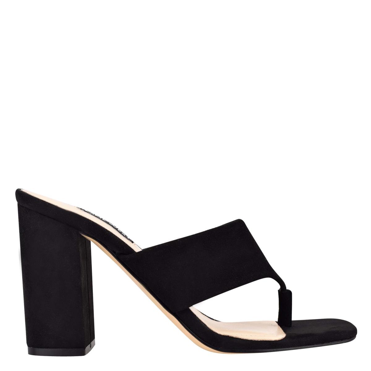 Dámské Sandály Skluzavky Nine West Gogo Block Heel Černé | 0825BKLPA