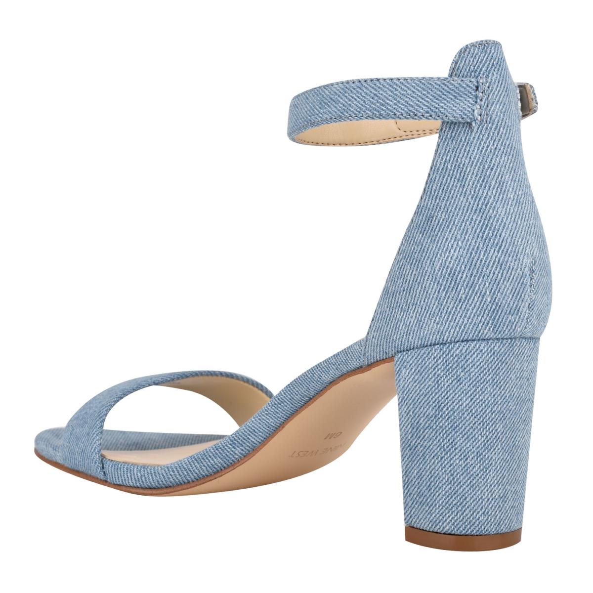 Dámské Sandály na Podpatku Nine West Pruce Ankle Páskové Block Blankyt | 0657DGIPR