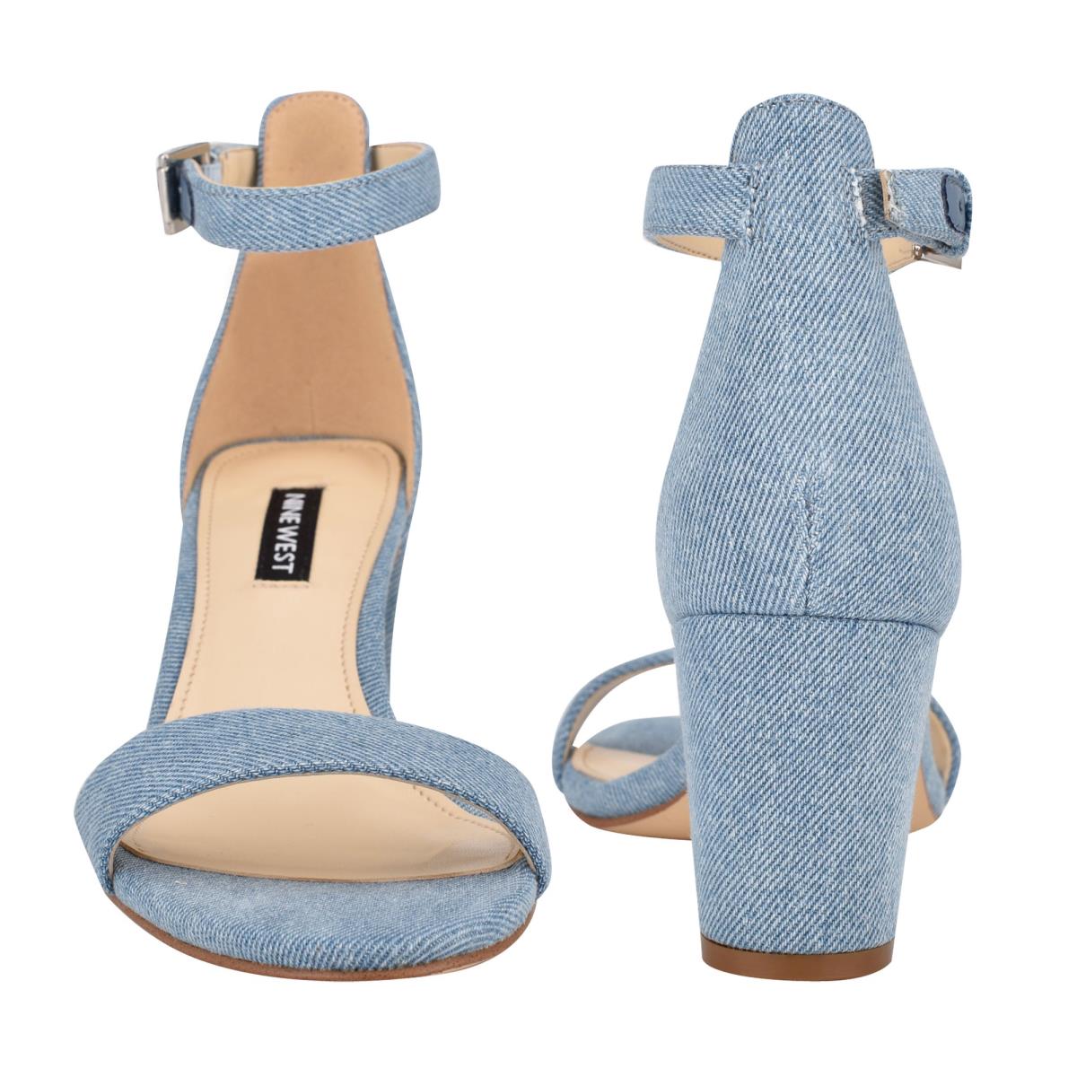 Dámské Sandály na Podpatku Nine West Pruce Ankle Páskové Block Blankyt | 0657DGIPR