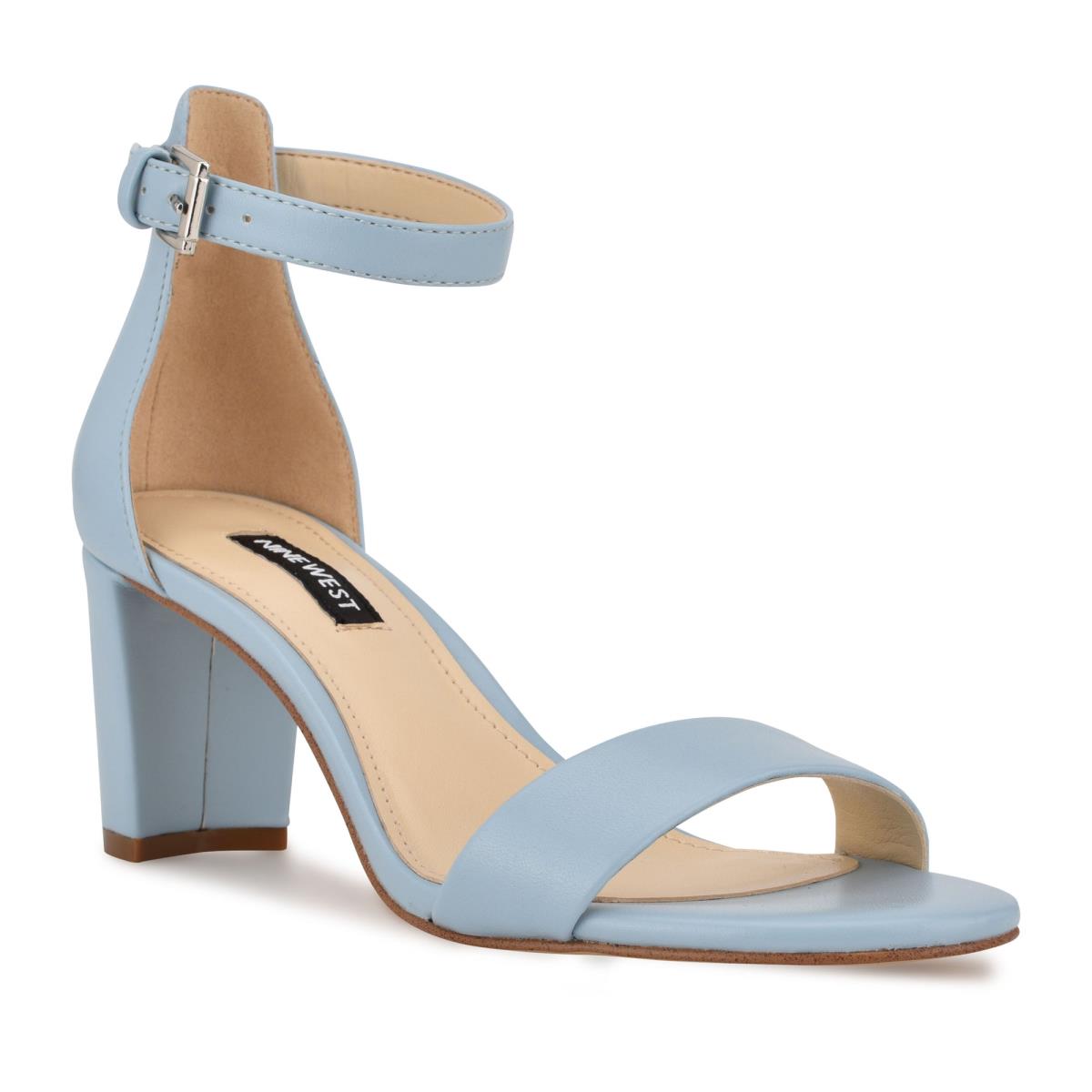 Dámské Sandály na Podpatku Nine West Pruce Ankle Páskové Block Blankyt | 0852JBEWN