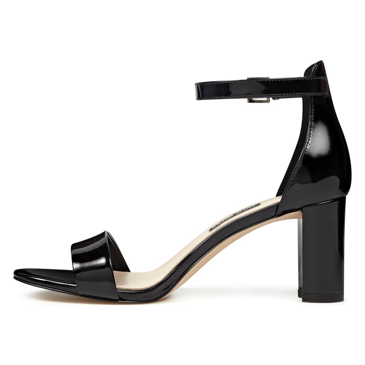 Dámské Sandály na Podpatku Nine West Pruce Ankle Páskové Block Černé | 9268EUOSF