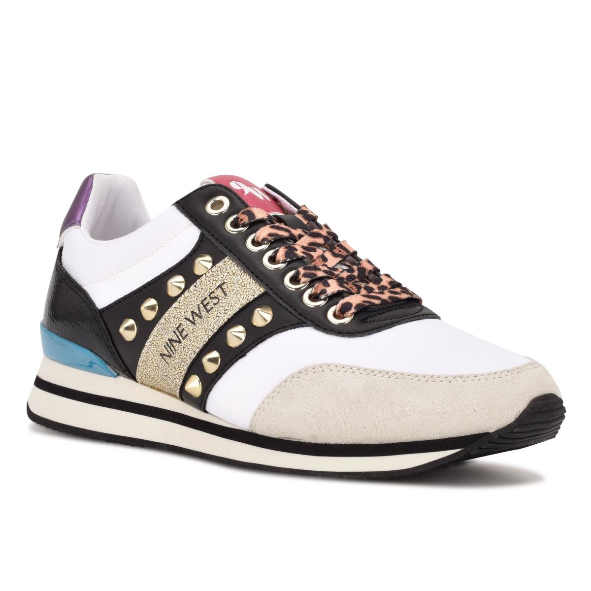 Dámské Tenisky Nine West Bunnie Sneakers Zlaté Bílé Černé | 9516OMSWD