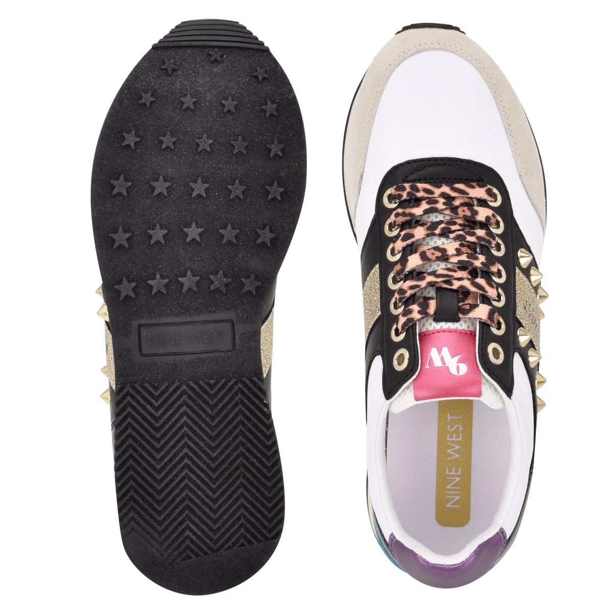 Dámské Tenisky Nine West Bunnie Sneakers Zlaté Bílé Černé | 9516OMSWD