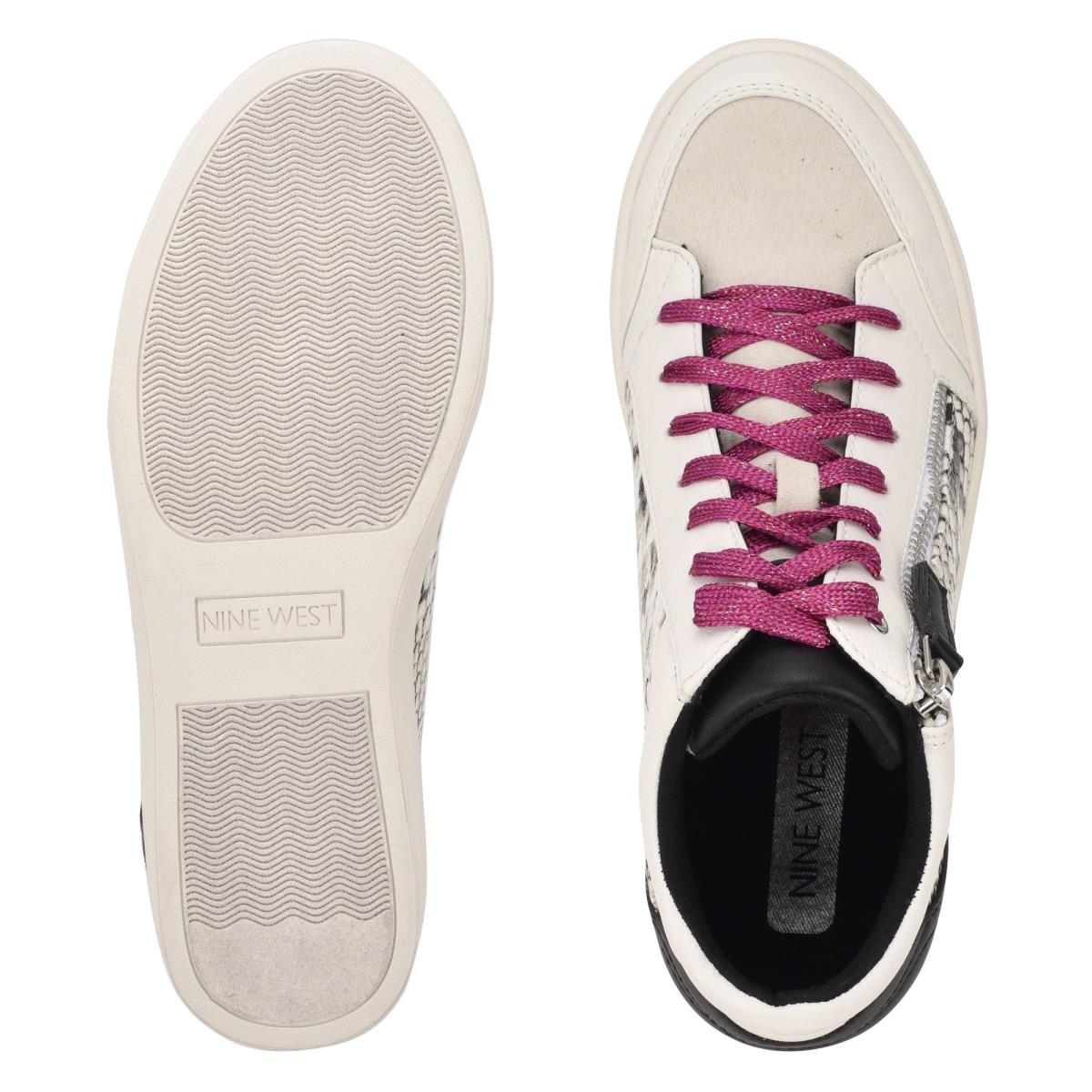 Dámské Tenisky Nine West Tons High Top Hidden Klínku Sneakers Bílé Hadí Kůže | 0759CJUVT