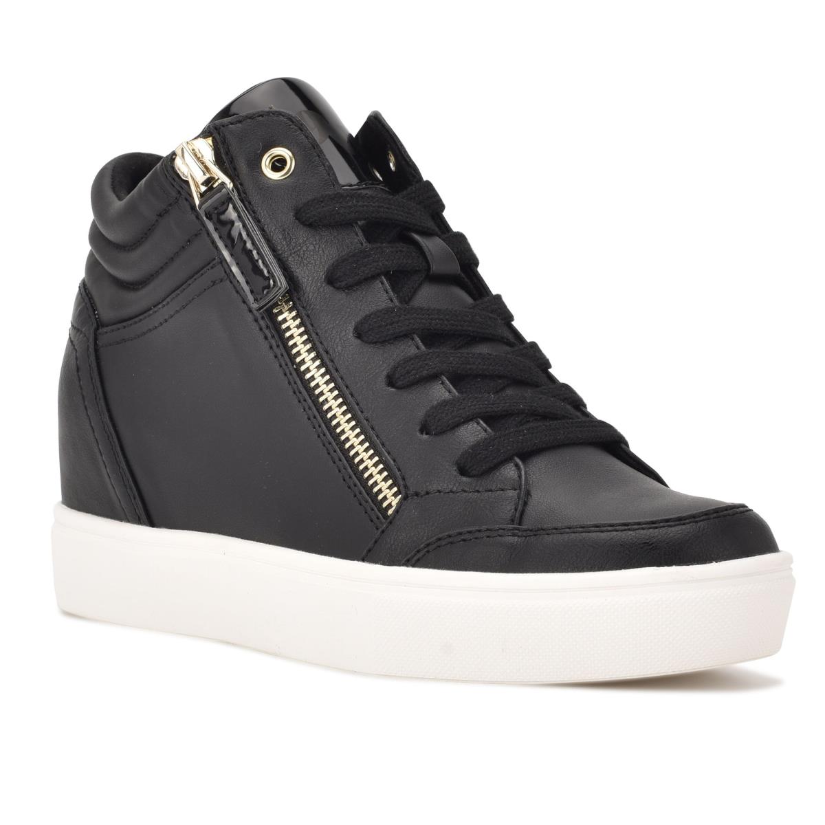 Dámské Tenisky Nine West Tons High Top Hidden Klínku Sneakers Černé | 2530AWMNE