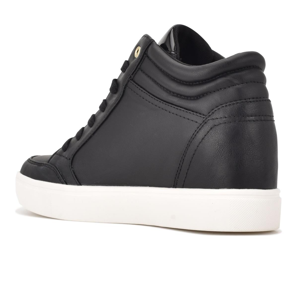 Dámské Tenisky Nine West Tons High Top Hidden Klínku Sneakers Černé | 2530AWMNE