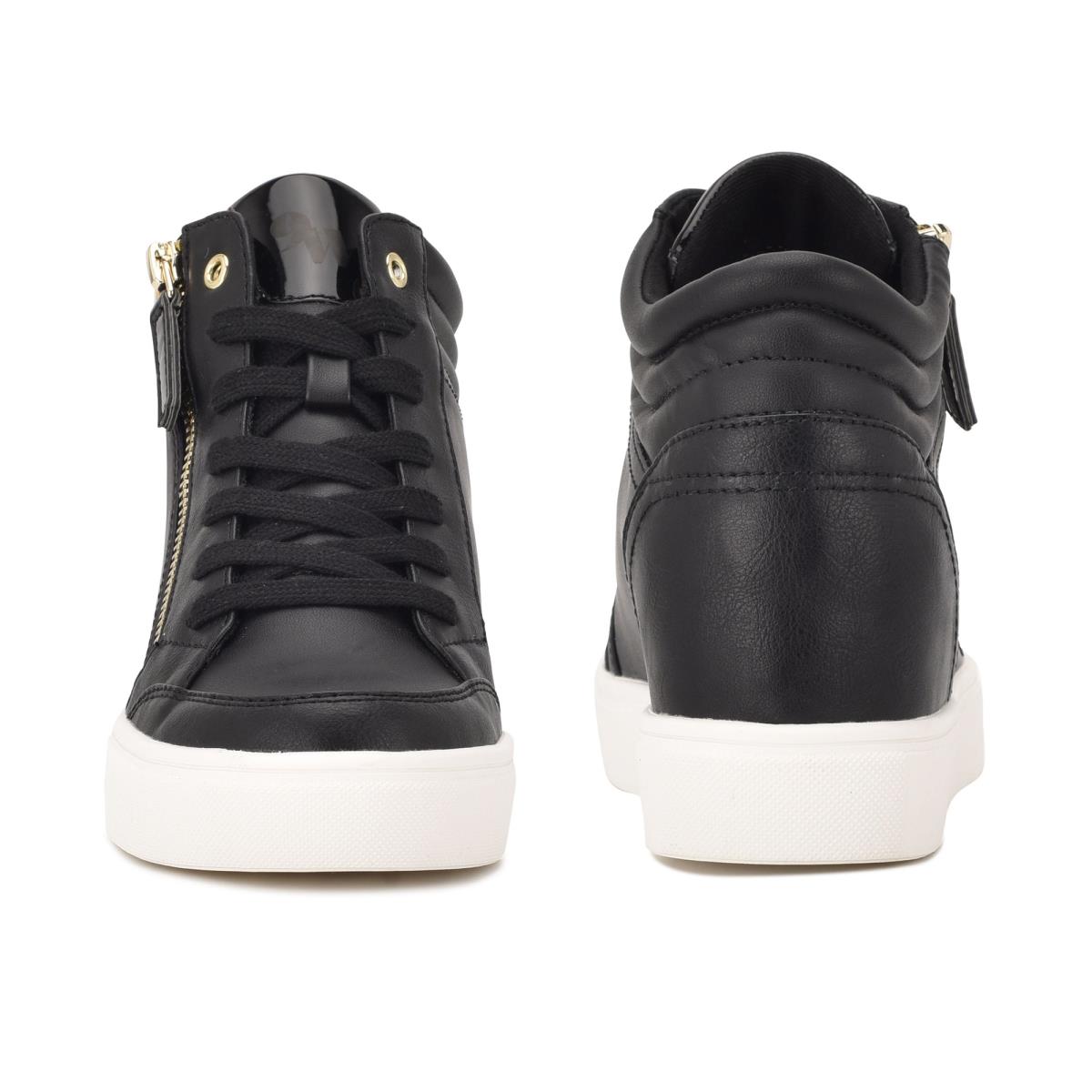 Dámské Tenisky Nine West Tons High Top Hidden Klínku Sneakers Černé | 2530AWMNE