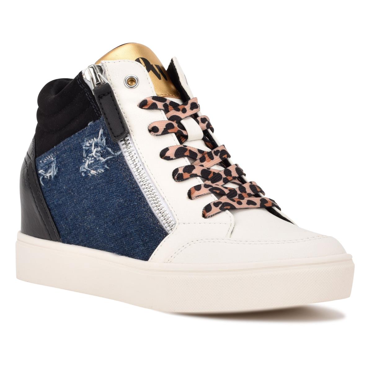 Dámské Tenisky Nine West Tons High Top Hidden Klínku Sneakers Černé Blankyt | 4291ZUECX