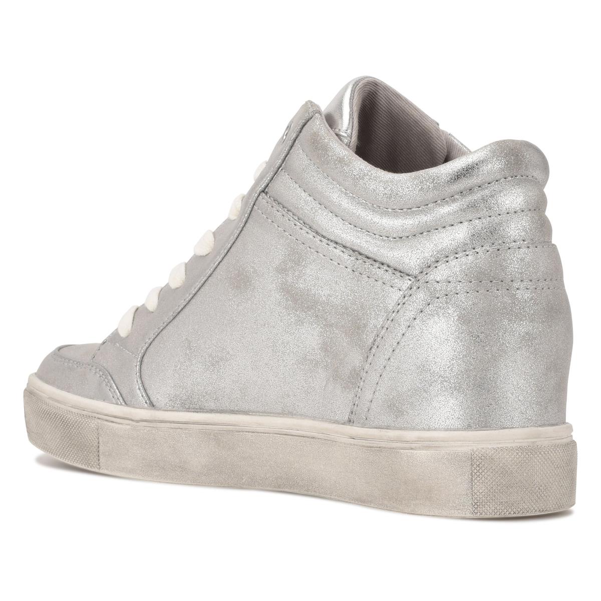 Dámské Tenisky Nine West Tons High Top Hidden Klínku Sneakers Stříbrné | 8413SPODT