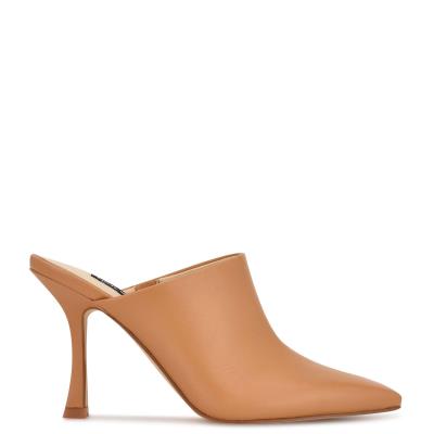 Dámské Boty Mules Nine West Ciao Heel Béžový | 9547FPIWR