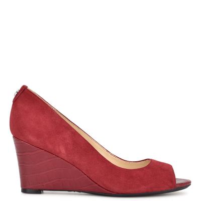 Dámské Boty Na Klínku Nine West Cape 9x9 Šaty Vínové | 0685WNKCH