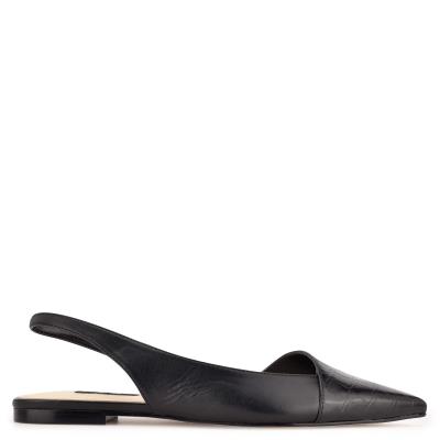 Dámské Flats Nine West Beads Slingback Pointy Špicí Černé Černé | 3867AFCBD