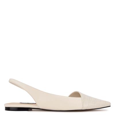 Dámské Flats Nine West Beads Slingback Pointy Špicí Béžový Krém | 8741WTFZC