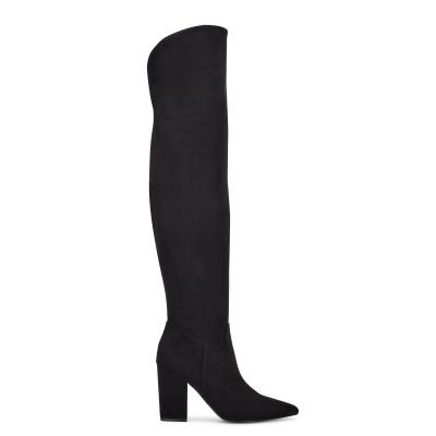 Dámské Kozačky na Podpatku Nine West Goforit Over The Knee Černé | 3482NSJFD