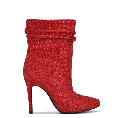 Dámské Nízké Kozačky Nine West Dazzle Šaty Červené | 5497FIHBV