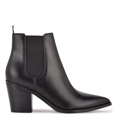 Dámské Nízké Kozačky Nine West Wyllis Block Heel Černé | 8923KOUEY