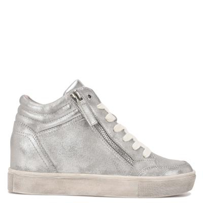 Dámské Tenisky Nine West Tons High Top Hidden Klínku Sneakers Stříbrné | 8413SPODT